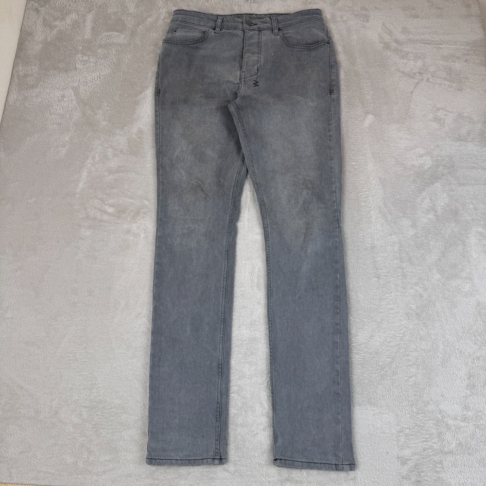 Ksubi Glitch Parody Jeans Mens Size 32 Gray Preowned Denim Straight Leg Slim Fit